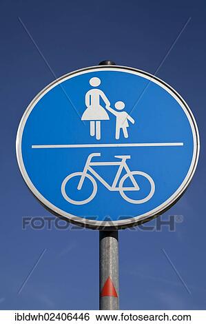 "Traffic sign, shared pedestrian and cycle path" View Large Photo Image Stock Photograph - "Traffic sign, shared pedestrian and cycle path". Fotosearch