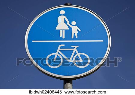 "Traffic sign, shared pedestrian and cycle path" View Large Photo Image Stock Photography - "Traffic sign, shared pedestrian and cycle path". Fotosearch