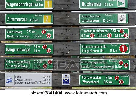 "Trail signs, Frauenau, Bavarian Forest, Lower Bavaria, Bavaria, Germany, Europe" View Large Photo Image Picture - "Trail signs, Frauenau, Bavarian Forest, Lower Bavaria, Bavaria, Germany, Europe". Fotosearch