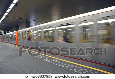 "Train entering a metro station, Brussels, Brussels Region, Belgium, Europe" View Large Photo Image Stock Photo - "Train entering a metro station, Brussels, Brussels Region, Belgium, Europe". Fotosearch