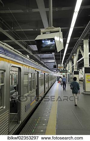 "Train from the Nankai Line at the platform, Nambai Namba Railway Station in Osaka, Japan, East Asia, Asia" View Large Photo Image Stock Photo - "Train from the Nankai Line at the platform, Nambai Namba Railway Station in Osaka, Japan, East Asia, Asia". Fotosearch