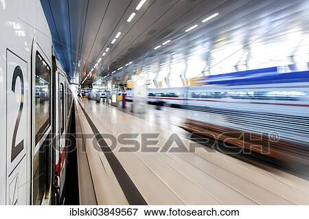 "Train travelling through the ICE-Fernbahnhof train station at Frankfurt Airport, Frankfurt am Main, Hesse, Germany, Europe" View Large Photo Image Stock Photo - "Train travelling through the ICE-Fernbahnhof train station at Frankfurt Airport, Frankfurt am Main, Hesse, Germany, Europe". Fotosearch