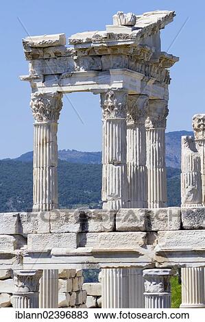 "Trajan Temple in the ancient city of Pergamon, which today is the city of Bergama, Turkey, Asia" View Large Photo Image Stock Image - "Trajan Temple in the ancient city of Pergamon, which today is the city of Bergama, Turkey, Asia". Fotosearch