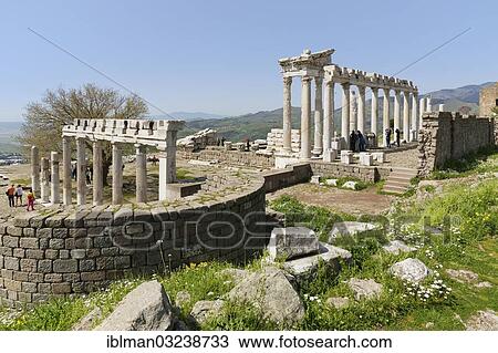 "Trajaneum, Trajan Temple, Acropolis, Pergamon, Manisa Province, Aegean Region, Turkey, Asia" View Large Photo Image Stock Image - "Trajaneum, Trajan Temple, Acropolis, Pergamon, Manisa Province, Aegean Region, Turkey, Asia". Fotosearch