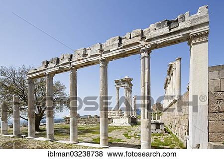"Trajaneum, Trajan Temple, Acropolis, Pergamon, Manisa Province, Aegean Region, Turkey, Asia" View Large Photo Image Stock Photo - "Trajaneum, Trajan Temple, Acropolis, Pergamon, Manisa Province, Aegean Region, Turkey, Asia". Fotosearch
