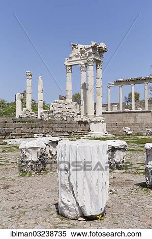 Stock Photography - "Trajaneum, Trajan Temple, Acropolis, Pergamon, Manisa Province, Aegean Region, Turkey, Asia". Fotosearch