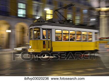 "Tram, Electrico, travelling on the Praca do Comercio, Lisbon, Portugal, Europe" View Large Photo Image Stock Photograph - "Tram, Electrico, travelling on the Praca do Comercio, Lisbon, Portugal, Europe". Fotosearch