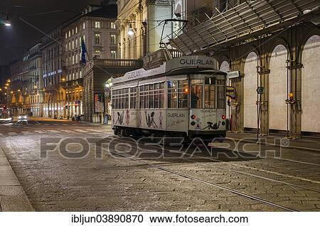 "Tram in Via Manzoni, Milan, Lombardy, Italy, Europe" View Large Photo Image Stock Image - "Tram in Via Manzoni, Milan, Lombardy, Italy, Europe". Fotosearch