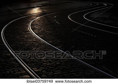 "Tram tracks at night, Dresden, Saxony, Germany, Europe" View Large Photo Image Stock Photo - "Tram tracks at night, Dresden, Saxony, Germany, Europe". Fotosearch