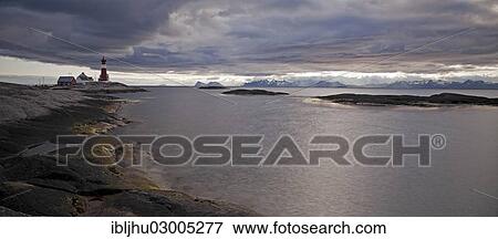 "Tranoey Fyr lighthouse, view across the Vestfjord towards the Lofoten, Hamaroy, Hamaroy, Vestfjord, Nordland, Northern Norway, Norway, Europe" View Large Photo Image Stock Photo - "Tranoey Fyr lighthouse, view across the Vestfjord towards the Lofoten, Hamaroy, Hamaroy, Vestfjord, Nordland, Northern Norway, Norway, Europe". Fotosearch