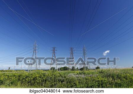 "Transmission towers, Beauharnois, Quebec Province, Canada, North America" View Large Photo Image Picture - "Transmission towers, Beauharnois, Quebec Province, Canada, North America". Fotosearch