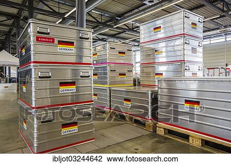 "Transport crates for the drinking water treatment plant of the THW, Federal Agency for Technical Relief, TWAA UF-15, mobile water supply system for use in the event of a disaster, MŸnster, North Rhine-Westphalia, Germany, Europe" View Large Photo Image Stock Image - "Transport crates for the drinking water treatment plant of the THW, Federal Agency for Technical Relief, TWAA UF-15, mobile water supply system for use in the event of a disaster, MŸnster, North Rhine-Westphalia, Germany, Europe". Fotosearch