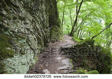 "Traumschleifen, dream loops, hiking trail in Ehrbachklamm Gorge, Ehrenburgtal, Brodenbach, Mayen-Koblenz district, Rhineland-Palatinate, Germany, Europe, PublicGround, Europe" View Large Photo Image Stock Photograph - "Traumschleifen, dream loops, hiking trail in Ehrbachklamm Gorge, Ehrenburgtal, Brodenbach, Mayen-Koblenz district, Rhineland-Palatinate, Germany, Europe, PublicGround, Europe". Fotosearch