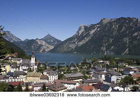 Stock Photo - "Traunsee lake, Ebensee, Salzkammergut, Austria, Europe". Fotosearch