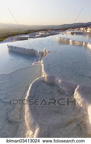 Picture - "Travertine terraces at Pamukkale, Pamukkale, Denizli Province, Aegean Region, Turkey, Asia". Fotosearch