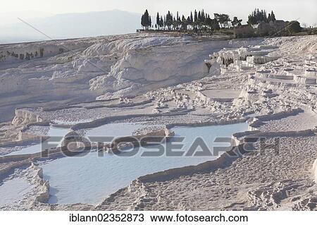 Stock Image - "Travertine terraces at Pamukkale, Turkey, Asia". Fotosearch