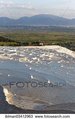 "Travertine terraces at Pamukkale, Pamukkale, Denizli Province, Aegean Region, Turkey, Asia" View Large Photo Image Stock Image - "Travertine terraces at Pamukkale, Pamukkale, Denizli Province, Aegean Region, Turkey, Asia". Fotosearch