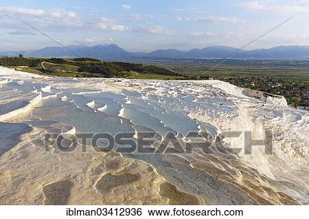 "Travertine terraces at Pamukkale, Pamukkale, Denizli Province, Aegean Region, Turkey, Asia" View Large Photo Image Stock Photograph - "Travertine terraces at Pamukkale, Pamukkale, Denizli Province, Aegean Region, Turkey, Asia". Fotosearch