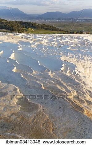 "Travertine terraces at Pamukkale, Pamukkale, Denizli Province, Aegean Region, Turkey, Asia" View Large Photo Image Stock Photograph - "Travertine terraces at Pamukkale, Pamukkale, Denizli Province, Aegean Region, Turkey, Asia". Fotosearch