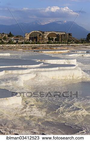 "Travertine terraces of Pamukkale and Hierapolis Archeological Museum, Hierapolis, near Pamukkale, Denizli Province, Aegean Region, Turkey, Asia" View Large Photo Image Stock Image - "Travertine terraces of Pamukkale and Hierapolis Archeological Museum, Hierapolis, near Pamukkale, Denizli Province, Aegean Region, Turkey, Asia". Fotosearch