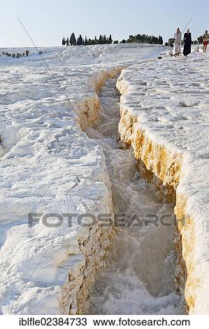 Stock Image - "Travertine terraces of Pamukkale, UNESCO World Heritage Site, Dinizli, Western Turkey, Turkey, Asia". Fotosearch