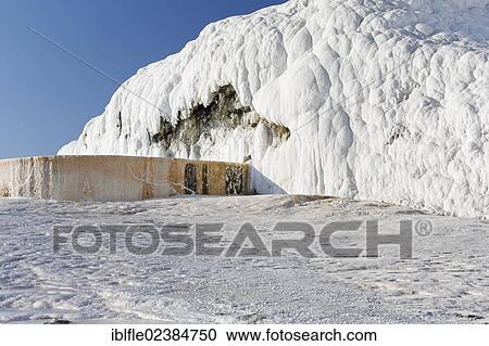 Stock Image - "Travertine terraces of Pamukkale, UNESCO World Heritage Site, Dinizli, Western Turkey, Turkey, Asia". Fotosearch
