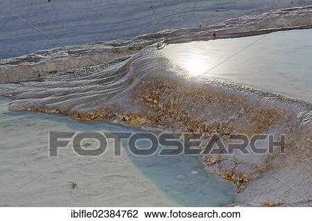 Stock Image - "Travertine terraces of Pamukkale, UNESCO World Heritage Site, Dinizli, Western Turkey, Turkey, Asia". Fotosearch