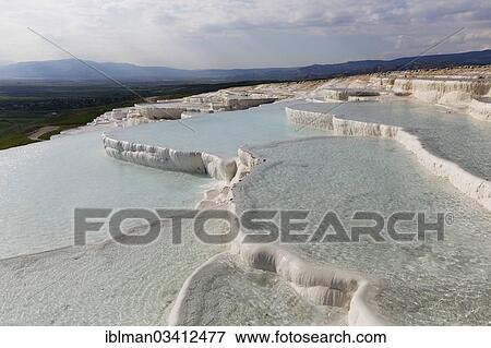 "Travertine terraces of Pamukkale, Pamukkale, Denizli Province, Aegean Region, Turkey, Asia" View Large Photo Image Stock Photo - "Travertine terraces of Pamukkale, Pamukkale, Denizli Province, Aegean Region, Turkey, Asia". Fotosearch