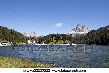 "Tre Cime di Lavaredo, Sexten Dolomites, Lake Misurina, Misurina, Veneto Region, Province of Belluno, Italy, Europe" View Large Photo Image Stock Image - "Tre Cime di Lavaredo, Sexten Dolomites, Lake Misurina, Misurina, Veneto Region, Province of Belluno, Italy, Europe". Fotosearch