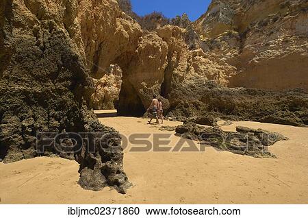 Stock Image - "Tres Irmaos beach, Portimao, Alvor, Praia dos Tres Irmaos, Algarve, Portugal, Europe". Fotosearch
