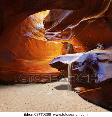 "Trickling sand, yellow and red sandstone formations, Upper Antelope Canyon, near Page, Arizona, USA" View Large Photo Image Stock Photograph - "Trickling sand, yellow and red sandstone formations, Upper Antelope Canyon, near Page, Arizona, USA". Fotosearch