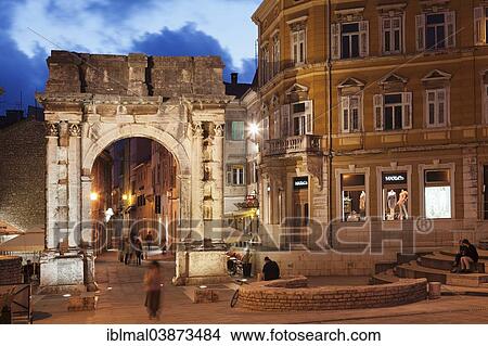 "Triumphal arch, Arch of the Sergii, historic centre, Pula, Istria, Croatia, Europe" View Large Photo Image Picture - "Triumphal arch, Arch of the Sergii, historic centre, Pula, Istria, Croatia, Europe". Fotosearch
