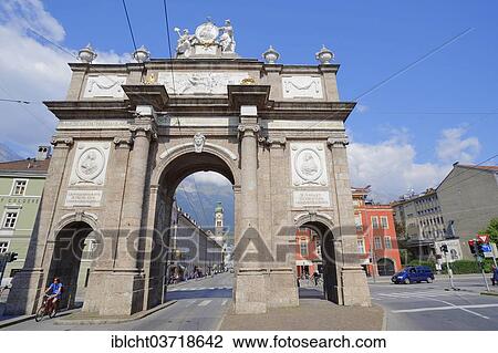 Stock Image - "Triumphal Arch, Innsbruck, Tyrol, Austria, Europe". Fotosearch