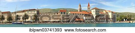 "Trogir Harbour front with medieval buildings, Trogir, Croatia, Europe" View Large Photo Image Stock Image - "Trogir Harbour front with medieval buildings, Trogir, Croatia, Europe". Fotosearch
