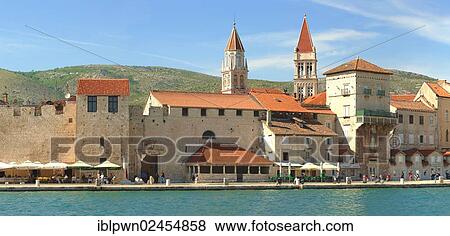 Stock Photo - "Trogir Harbour front with medieval buildings, Croatia, Europe". Fotosearch