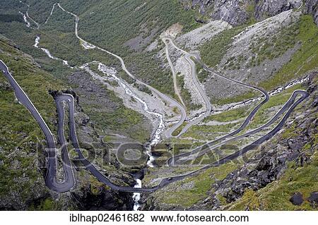 "Trollstigen or Troll's Footpath, one of the most famous Norwegian tourist routes, Andalsnes, More og Romsdal, Norway, Northern Europe, Europe" View Large Photo Image Stock Image - "Trollstigen or Troll's Footpath, one of the most famous Norwegian tourist routes, Andalsnes, More og Romsdal, Norway, Northern Europe, Europe". Fotosearch