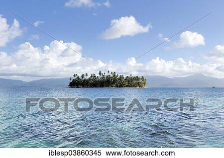 "Tropical island with palm trees, Cayos Los Grullos, Mamartupo, San Blas Islands, Panama, North America" View Large Photo Image Stock Photography - "Tropical island with palm trees, Cayos Los Grullos, Mamartupo, San Blas Islands, Panama, North America". Fotosearch