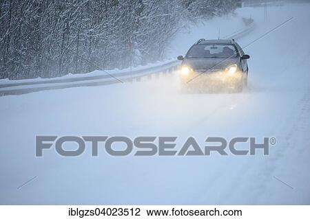 "Truck driving on snowy road, winter driving, Norway, Europe" View Large Photo Image Stock Image - "Truck driving on snowy road, winter driving, Norway, Europe". Fotosearch