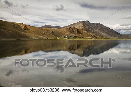 "Tso Moriri, with mountains and the sky reflecting in the lake, Tsomoriri Wetland Conservation Reserve, Jammu and Kashmir, India, Asia" View Large Photo Image Stock Photograph - "Tso Moriri, with mountains and the sky reflecting in the lake, Tsomoriri Wetland Conservation Reserve, Jammu and Kashmir, India, Asia". Fotosearch