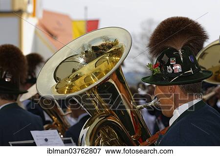 "Tuba player during Mass for the Leonhardifest festival, Wildsteig, Pfaffenwinkel region, Upper Bavaria, Bavaria, Germany, Europe" View Large Photo Image Stock Photo - "Tuba player during Mass for the Leonhardifest festival, Wildsteig, Pfaffenwinkel region, Upper Bavaria, Bavaria, Germany, Europe". Fotosearch