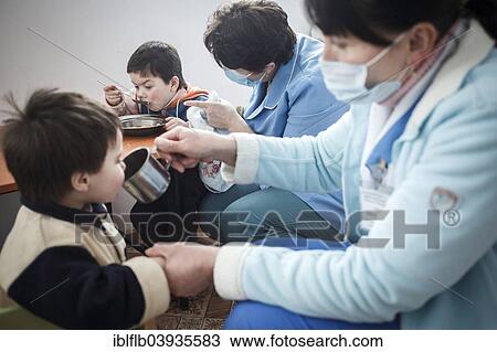 Stock Image - "Tuberculosis and HIV in Moldova, children's ward in the TB hospital, Balti, Moldova, Europe". Fotosearch