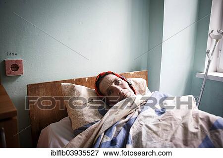 Stock Photo - "Tuberculosis and HIV in Moldova, palliative care unit of Chiril Draganiuc hospital, ChiÈ™inau, Moldova, Europe". Fotosearch