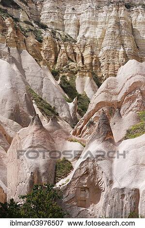 Stock Photo - "Tufa formations, Zelve open-air museum, Goreme National Park, Cappadocia, Central Anatolia Region, Anatolia, Turkey, Asia". Fotosearch