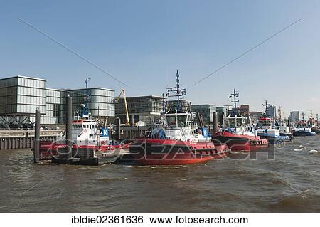 "Tug-station in the port, Altona, Hamburg, northern Germany, Europe" View Large Photo Image Stock Photograph - "Tug-station in the port, Altona, Hamburg, northern Germany, Europe". Fotosearch