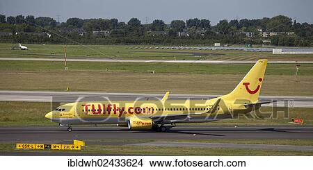 "TUIfly D-AHFH Boeing 737-800 aircraft on the manoeuvring area, Duesseldorf International Airport, Duesseldorf, North Rhine-Westphalia, Germany, Europe" View Large Photo Image Picture - "TUIfly D-AHFH Boeing 737-800 aircraft on the manoeuvring area, Duesseldorf International Airport, Duesseldorf, North Rhine-Westphalia, Germany, Europe". Fotosearch