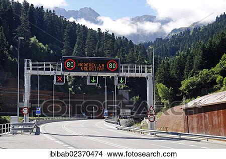 Picture - "Tunnel of Vielha, road N 230, Vielha e Mijaran, Viella, Val d'Aran, Aran Valley, Pyrenees, Lleida province, Catalonia, Spain, Europe, PublicGround, Europe". Fotosearch