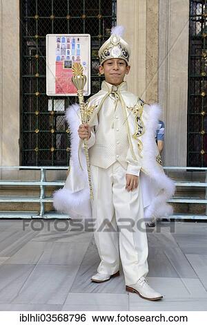 "Turkish boy wearing traditional clothing during a circumcision ceremony, Suennet, Eyuep Sultan Mosque, Eyup, Istanbul, European side, Istanbul Province, Turkey, European side, Europe" View Large Photo Image Stock Photograph - "Turkish boy wearing traditional clothing during a circumcision ceremony, Suennet, Eyuep Sultan Mosque, Eyup, Istanbul, European side, Istanbul Province, Turkey, European side, Europe". Fotosearch