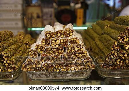 Picture - "Turkish delight, halva, Hafiz Mustafa store, Istanbul, Turkey, Europe, Istanbul, Istanbul Province, Turkey, Asia". Fotosearch