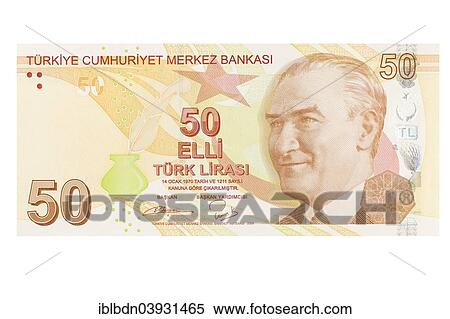 Turkish fifty lira banknote View Large Photo Image Stock Photography - Turkish fifty lira banknote. Fotosearch