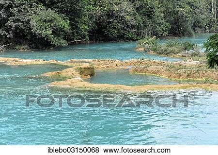 "Turquoise-coloured water at the Cataratas de Agua Azul, Blue-water Falls, Palenque, Chiapas, Mexico, North America" View Large Photo Image Stock Photo - "Turquoise-coloured water at the Cataratas de Agua Azul, Blue-water Falls, Palenque, Chiapas, Mexico, North America". Fotosearch